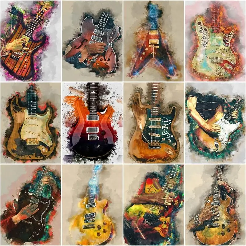 

RUOPOTY Abstract Guitar Painting By Numbers With Frame 40x50cm Drawing Coloring By Numbers Diy Ideas Handworks Home Decors