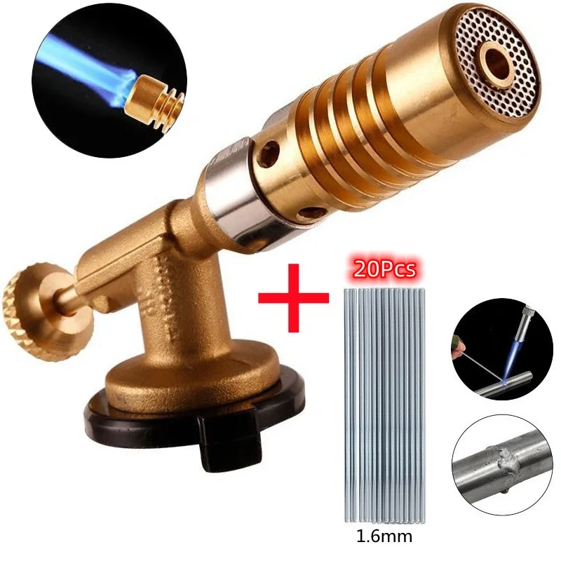 Portable Welding Torch Flame Gun High Temperature Brass Mapp Gas Torch Brazing Solder Propane Welding Plumbing Torch