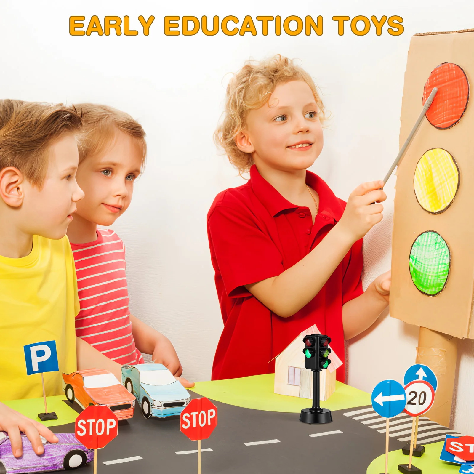 2 шт. дорожные игрушки световые звуковые модели знаки для детей сигнальный