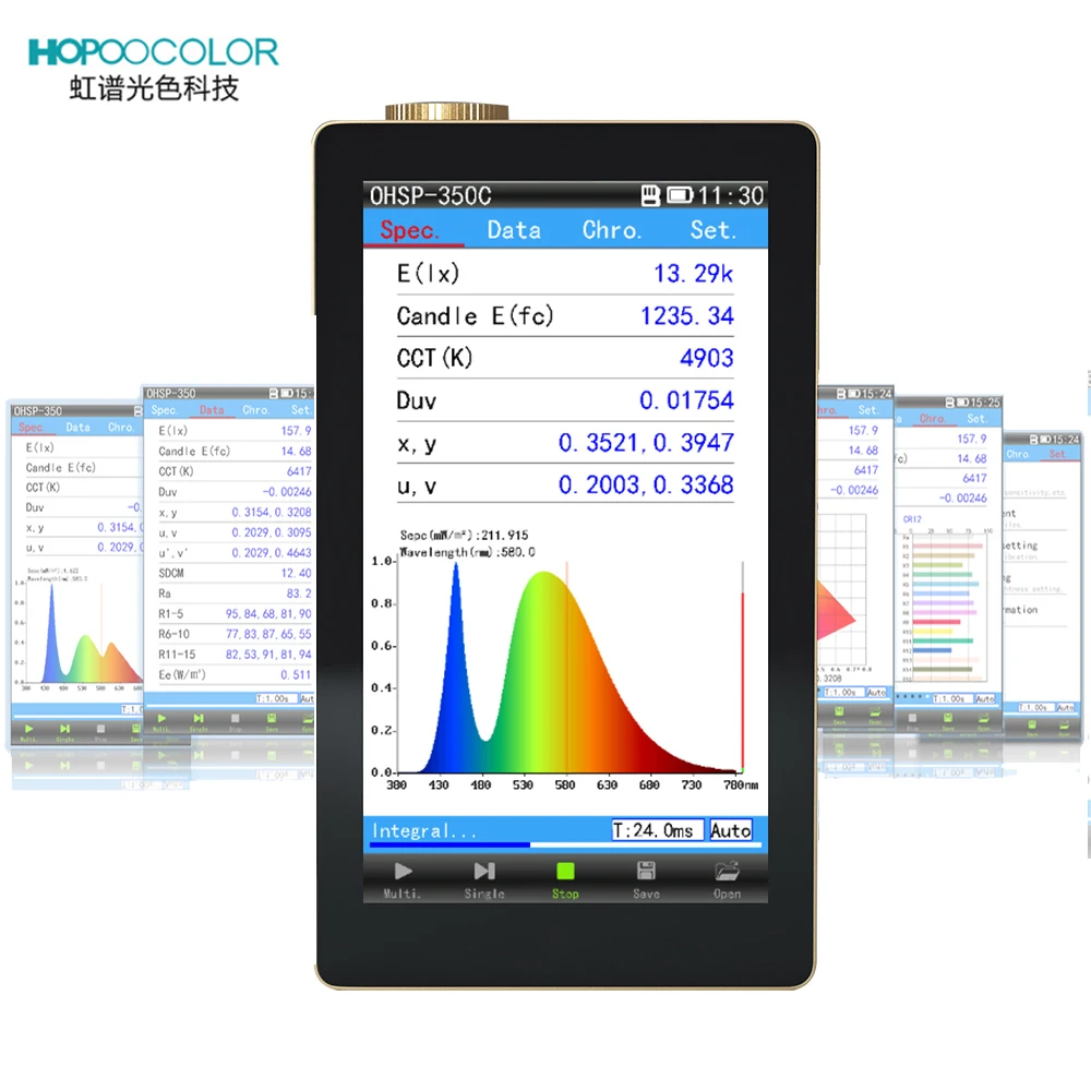 

OHSP350C Spectrometer CCT CRI Lux Test Meter Light Wavelength Meter
