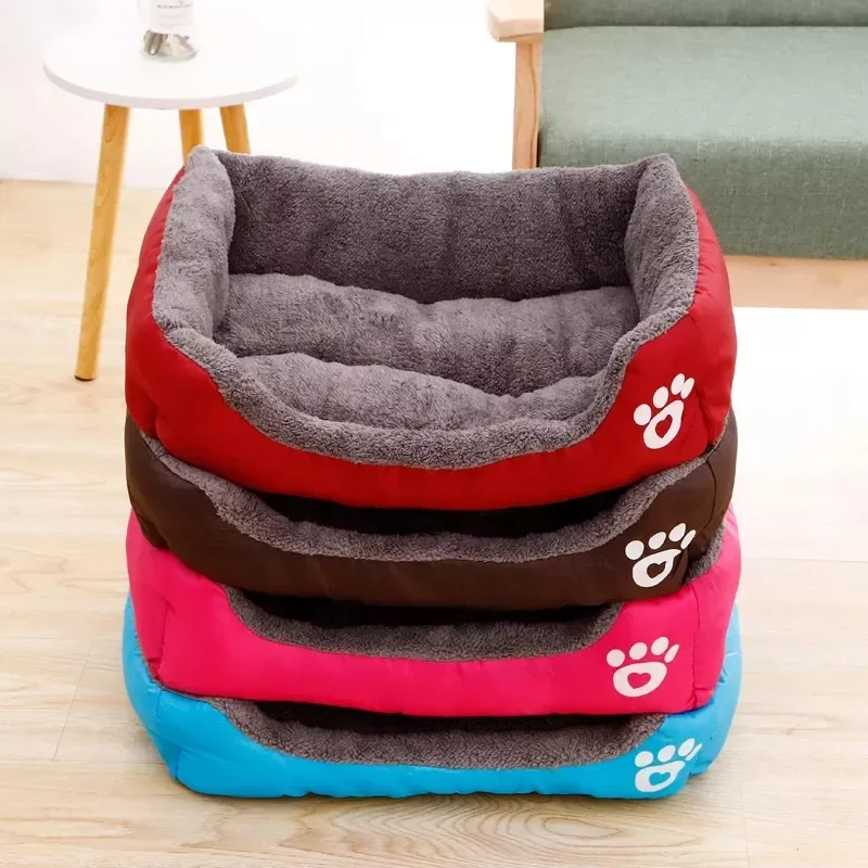 

NEW2022 Pet Large Dog Bed Warm House Candy-colored Square Nest Pet Kennel For Small Medium Large Dogs Cat Puppy Plus Size Dog Ba