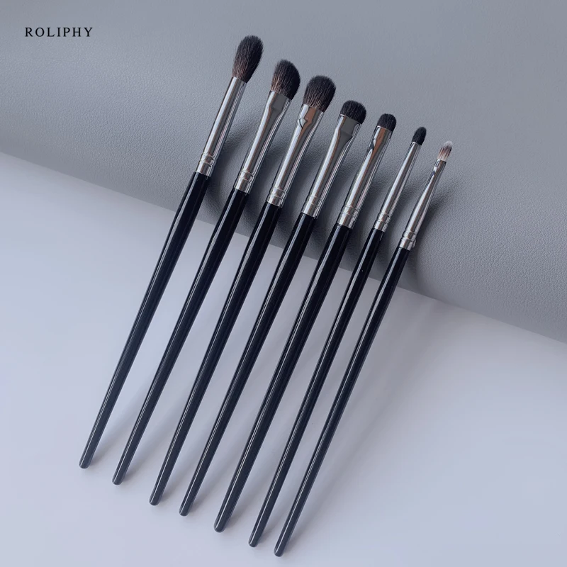 

7 Pcs Eye Makeup Brush Set Animal Hair Eye Shadow Brush Goat Hair Halo Detail Brush High Quality Beauty Tools