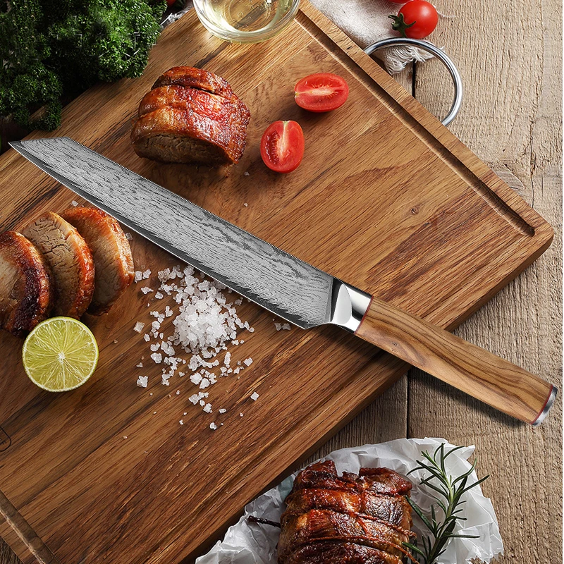 8-дюймовый нож для сашими двустороннее лезвие дамасская сталь VG10 острый повара