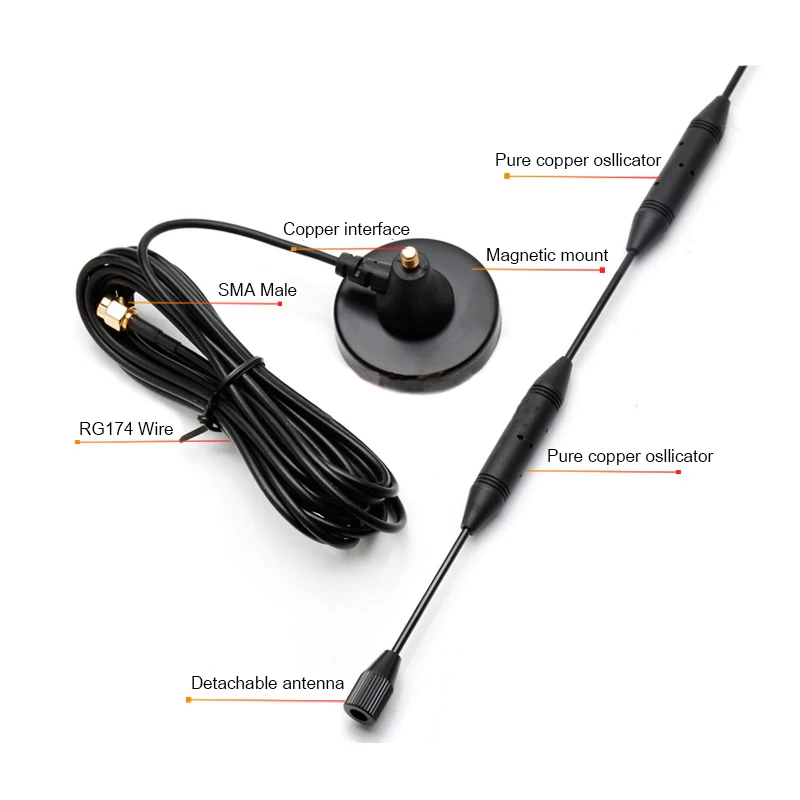 Indoor Outdoor 4G Lte Antenna 700-2700MHz 40dBi Signal Booster Wifi Antenna with 3 Meters Extension Cable SMA Male Connector