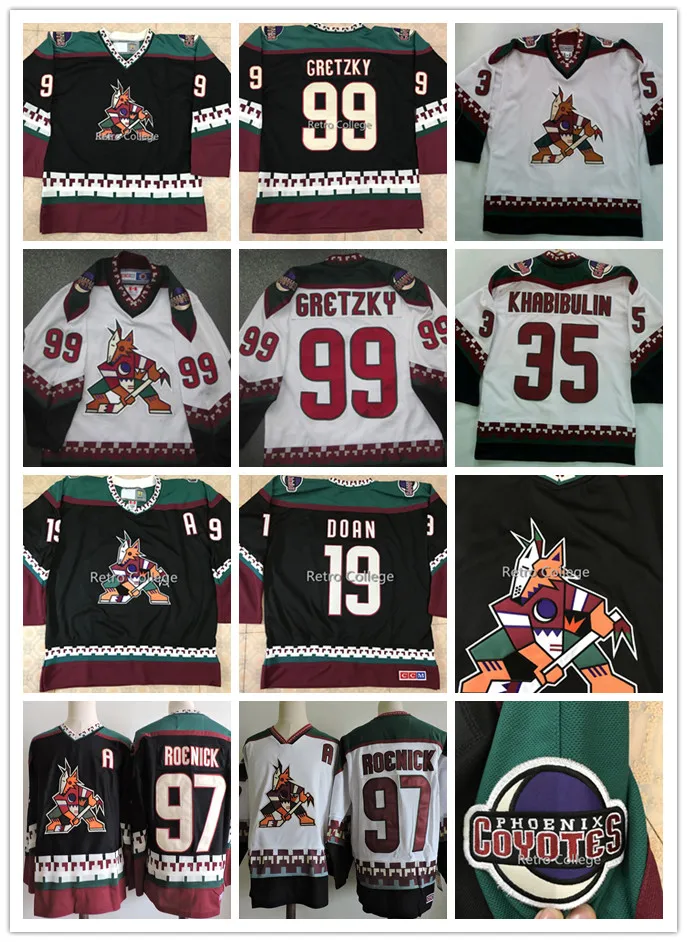 

Phoenix 19 Shane Doan 99 Wayne Gretzky 97 Jeremy Roenick Coyotes 22 Rick Tocchet MEN'S Hockey Jersey 7 Keith Tkachuk