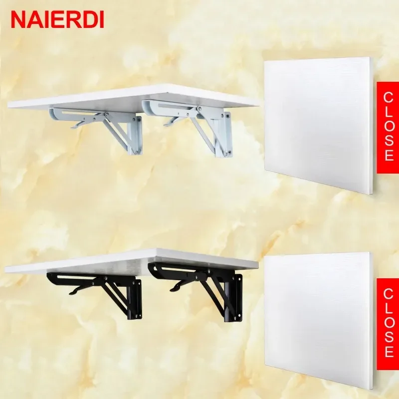 

NEW 2PCS Folding Angle Bracket 8-20 Inch Triangle Shelf Heavy Support Adjustable Wall Mounted Bench Table Furniture Hardware