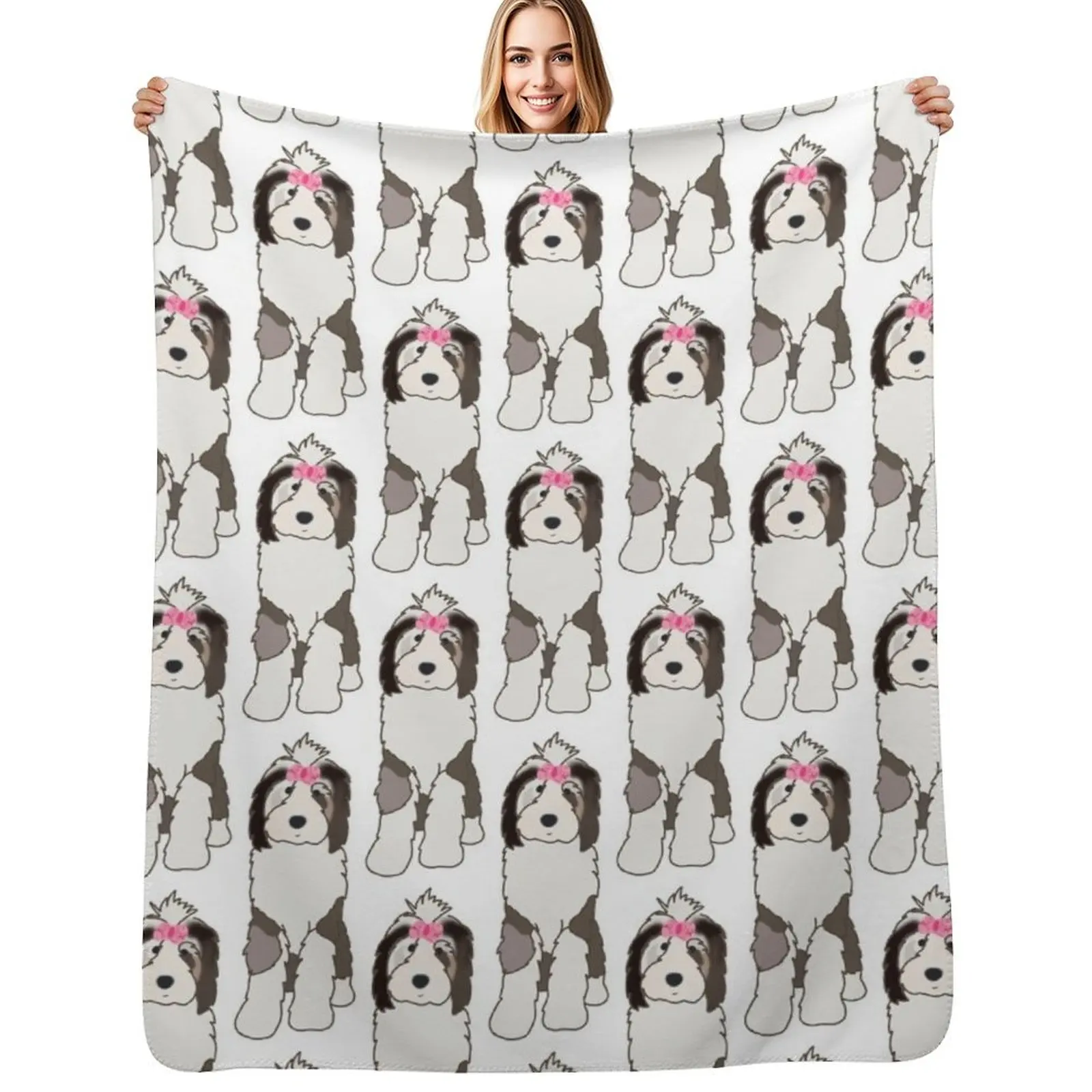 Фото Плед Sheepadoodle 2, теплый плед, подарок на годовщину №1