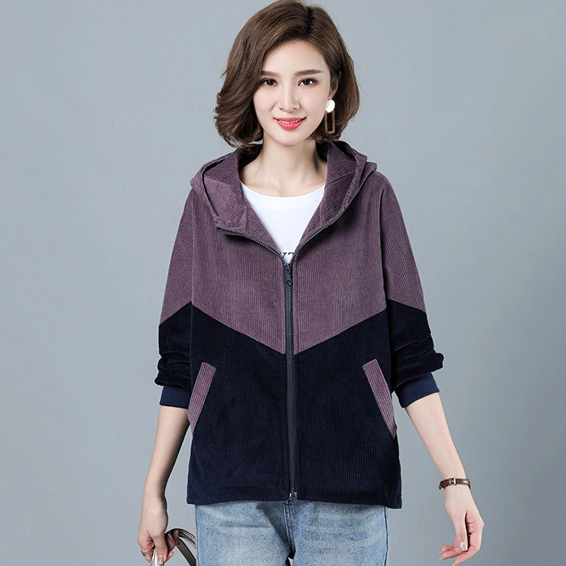 Женское короткое пальто новинка 2024 весенне-осенняя вельветовая ветровка женская