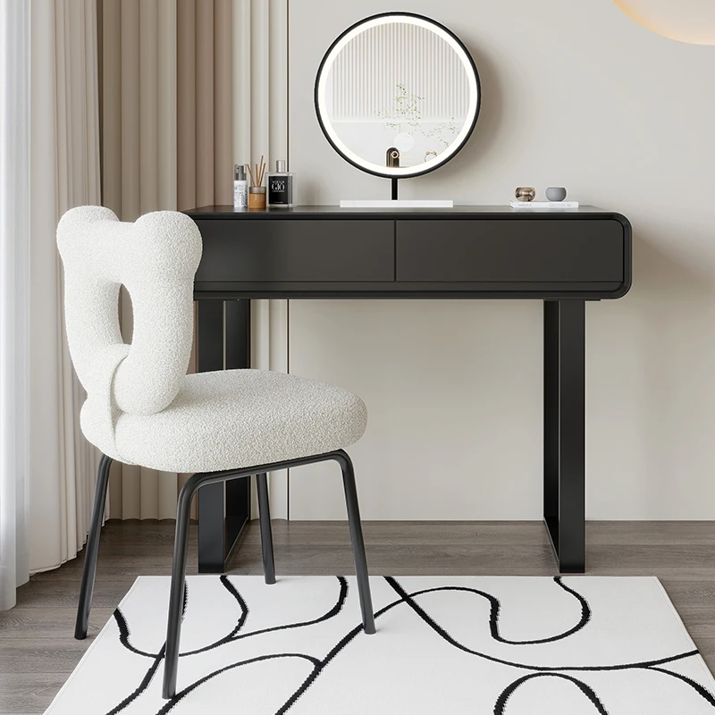 Черный туалетный столик для макияжа девочек комод подставка ящик зеркало