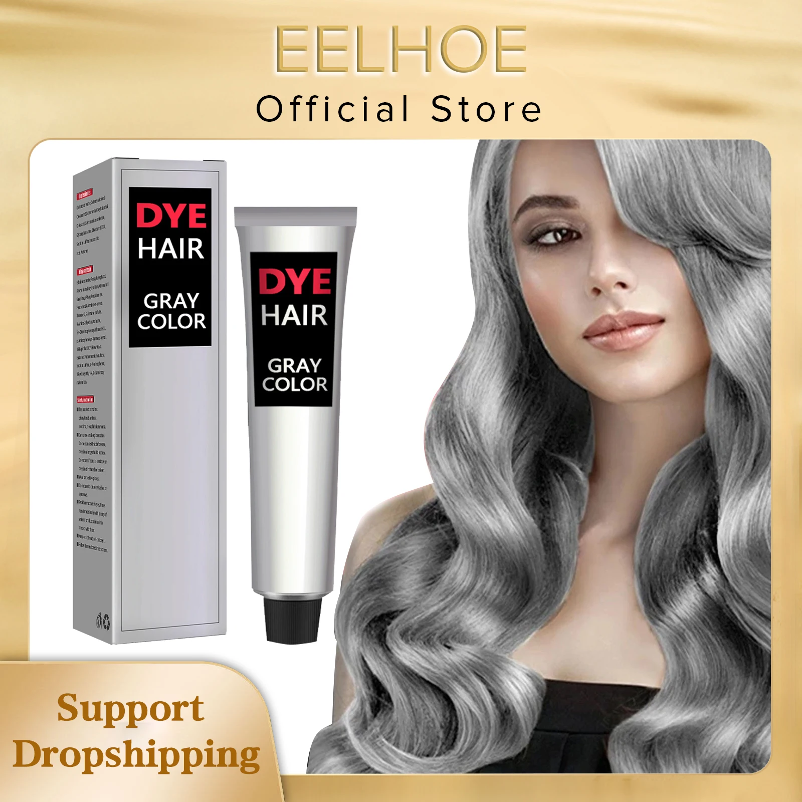 S Punk Style Salon Light Grey Silver Long Lasting Unisex Styling Root Coverage Hair Dye Cream 100ml