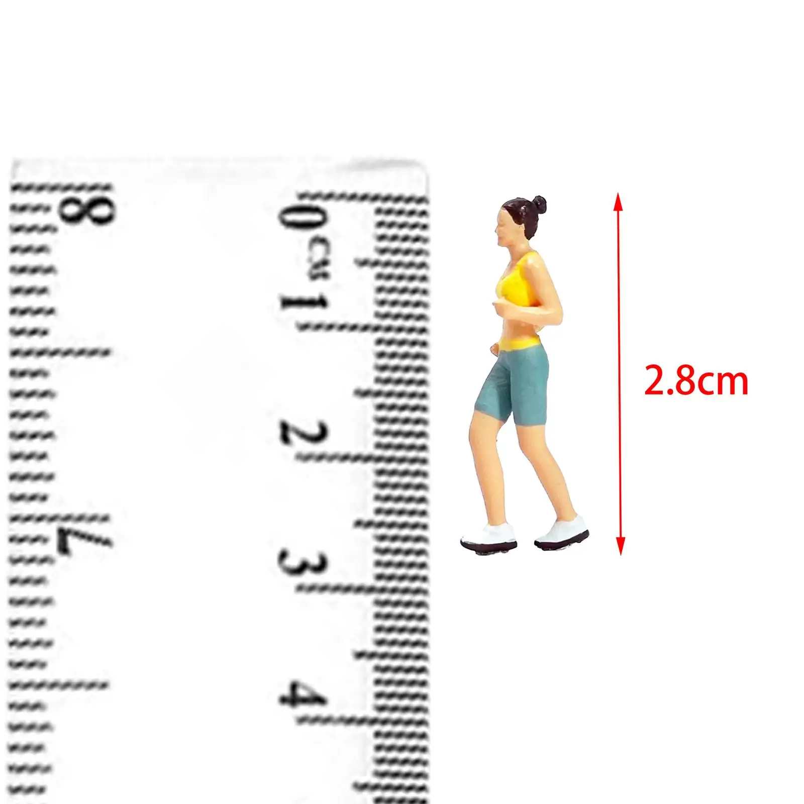 

1/64 Scale Figures 1:64 Miniature Painted Figure Outdoor Sport Resin Figures of People for Park Architectural Platform Station