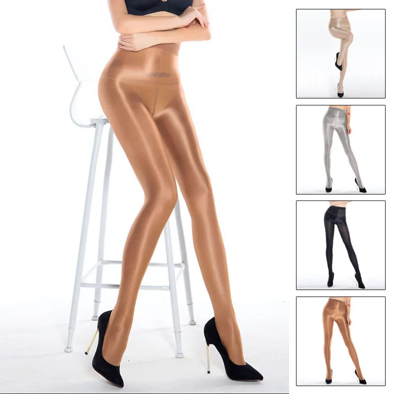 

Ladies Sexy Gloss Shiny Nylon High Waist Solid Color Pantyhose Tight Dancer Cheerleader Hooters Uniform Club Party Tights