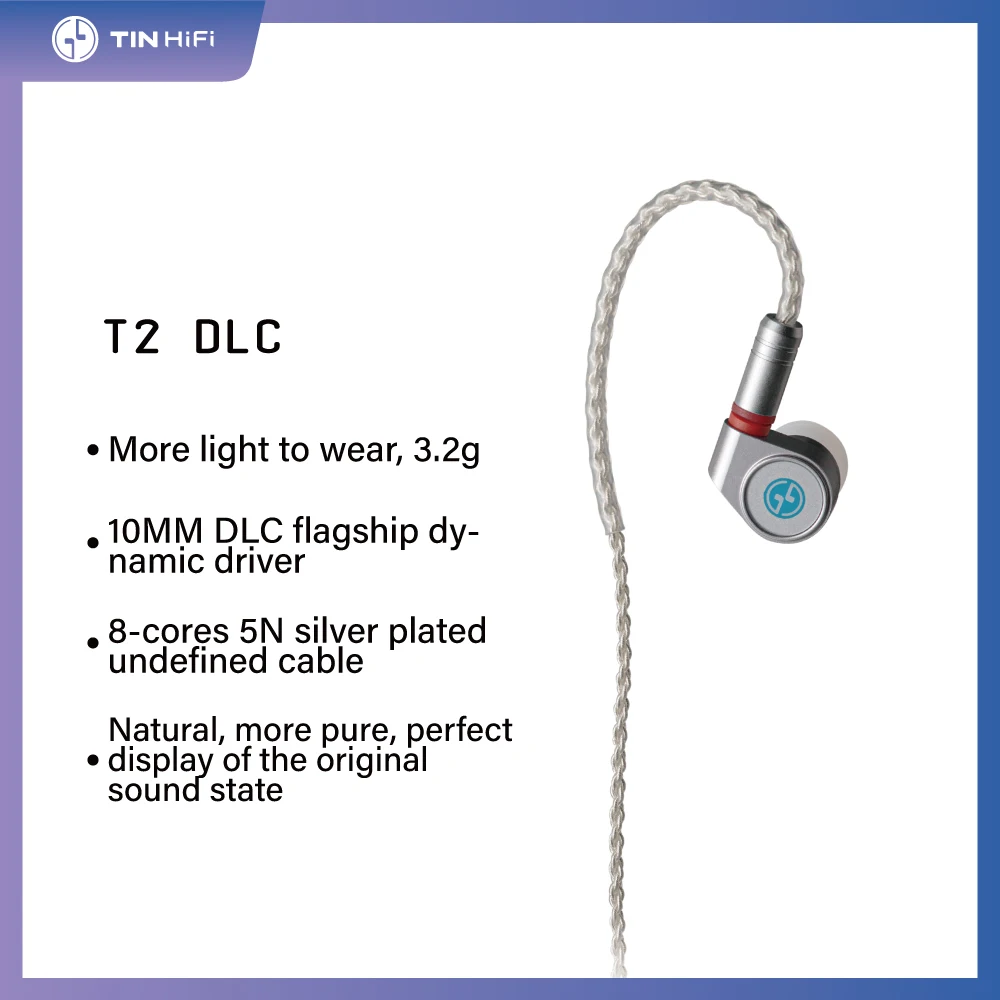 Najtaniej TINHIFI T2 DLC T2 T2 EVOdynamic Sterownik Słuchawki Basowe DJ Metalowe Słuchawki 2-Pin MMCX Odpinany IEM Cyny Oficjalnego Sklepu