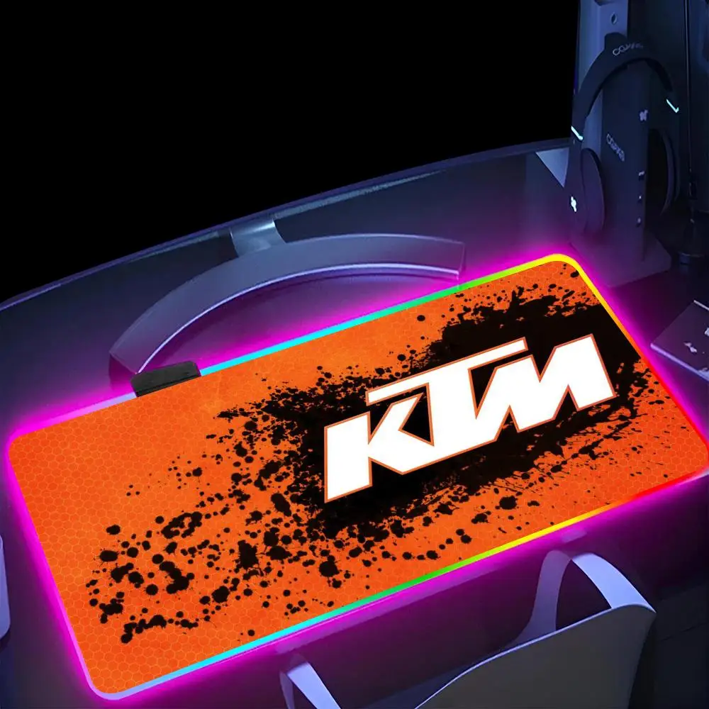 Игровой коврик для мыши K-KTM логотип RGB светящийся резиновый игрового компьютера
