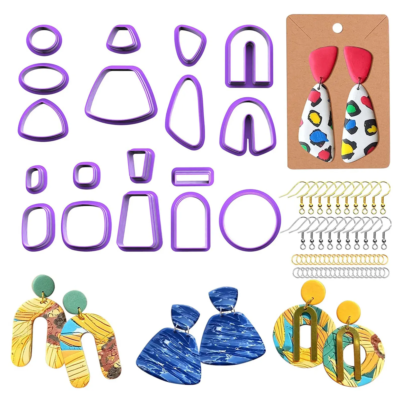 

118 шт. резак для полимерной глины, Пластиковая форма для резки сережек, инструмент для глины, «сделай сам», керамическое ремесло, изготовлени...