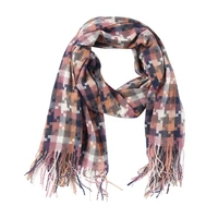 new fashion plaid scarves for ladies winter cashmere warm tassels womens shawl soft skin friendly female thicken scarf 20070cm