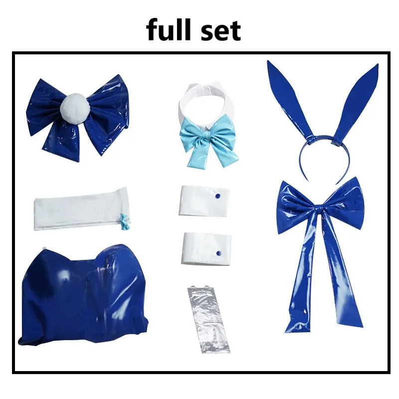 Синий архив косплей костюм Асума Токи парик комбинезон с кроликом для девочек