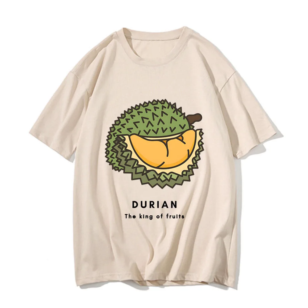 

Футболка Durian Мужская/женская с принтом фруктов, оригинальный дизайн, Свободная рабочая одежда, винтажная рубашка с коротким рукавом, 2023
