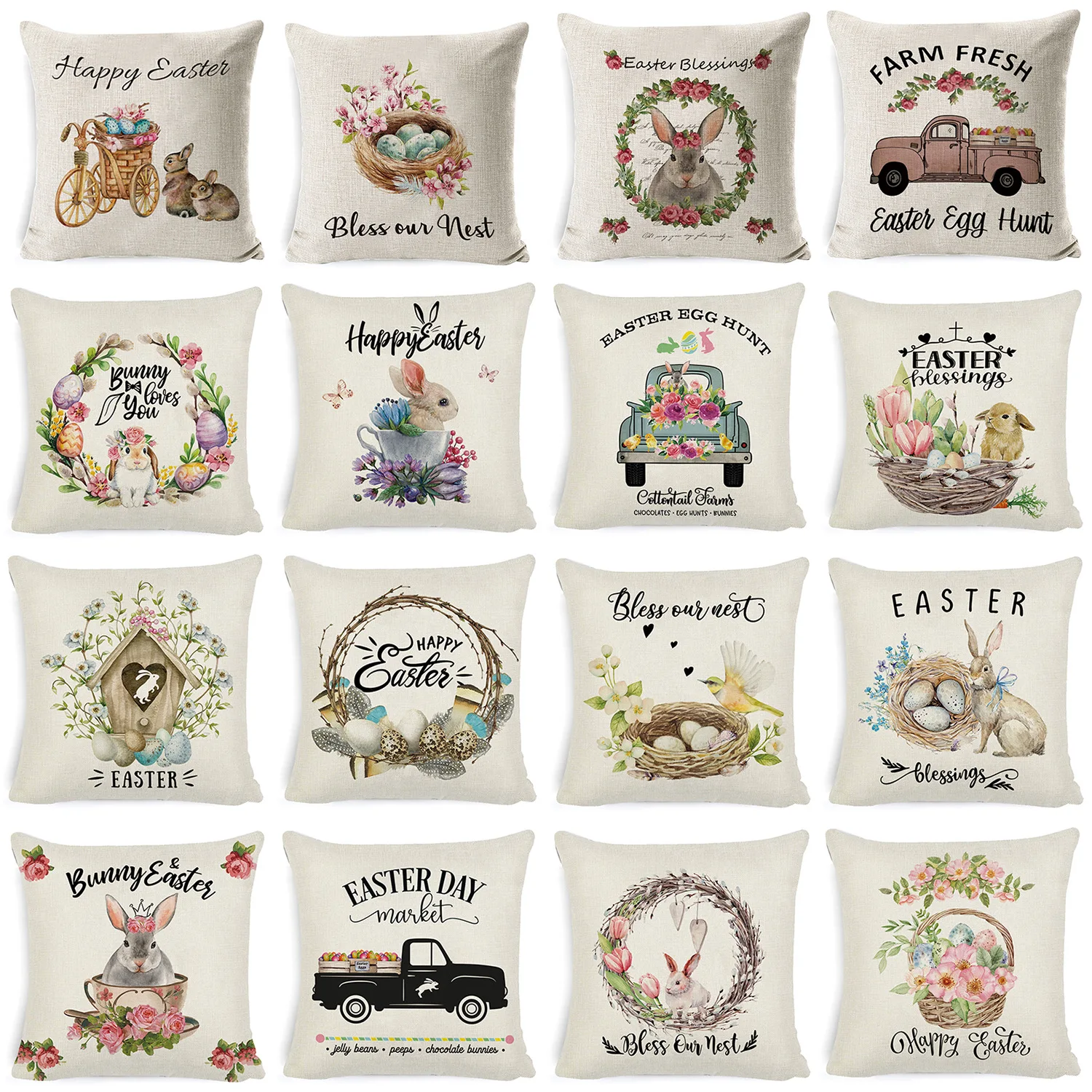 

Новая Пасхальная тематическая наволочка, домашняя наволочка серии милый кролик, грузовик