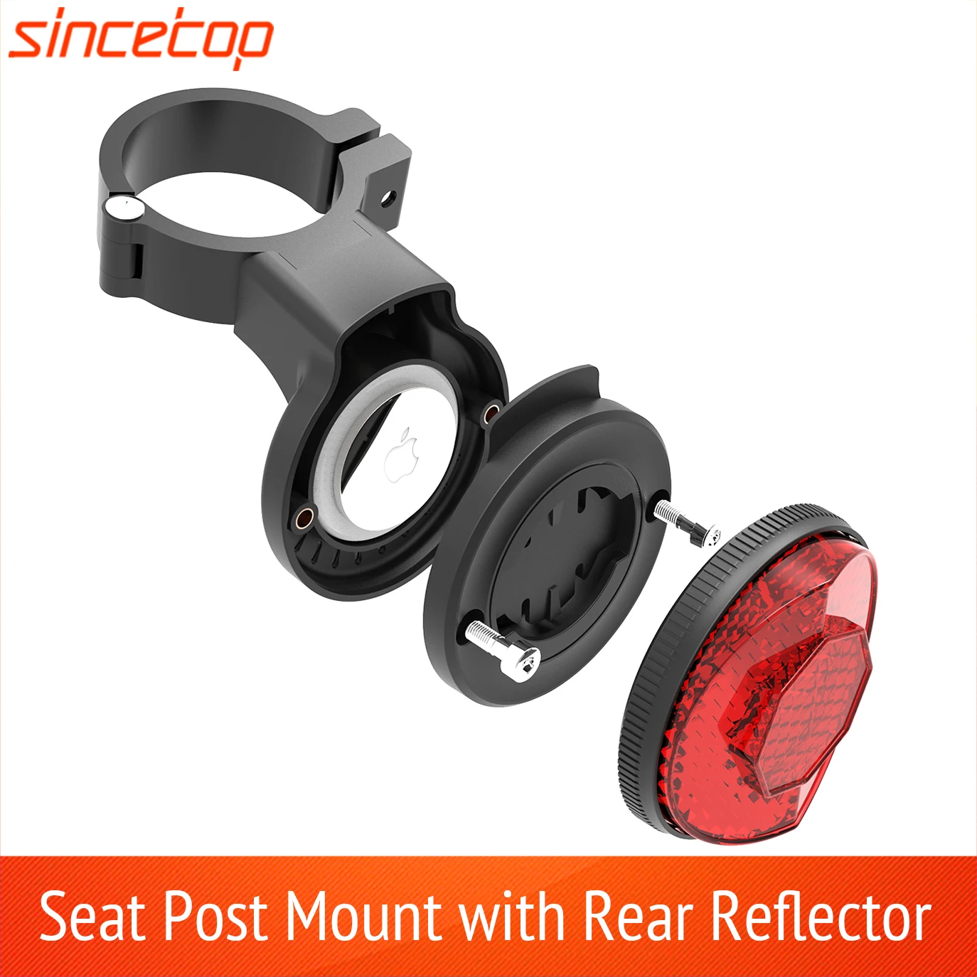 Bike Seat Post Mount,Mountain Bicycle Rear Reflector holder for AirTag, Compatible with Garmin Varia Rearview Radar Tail Light