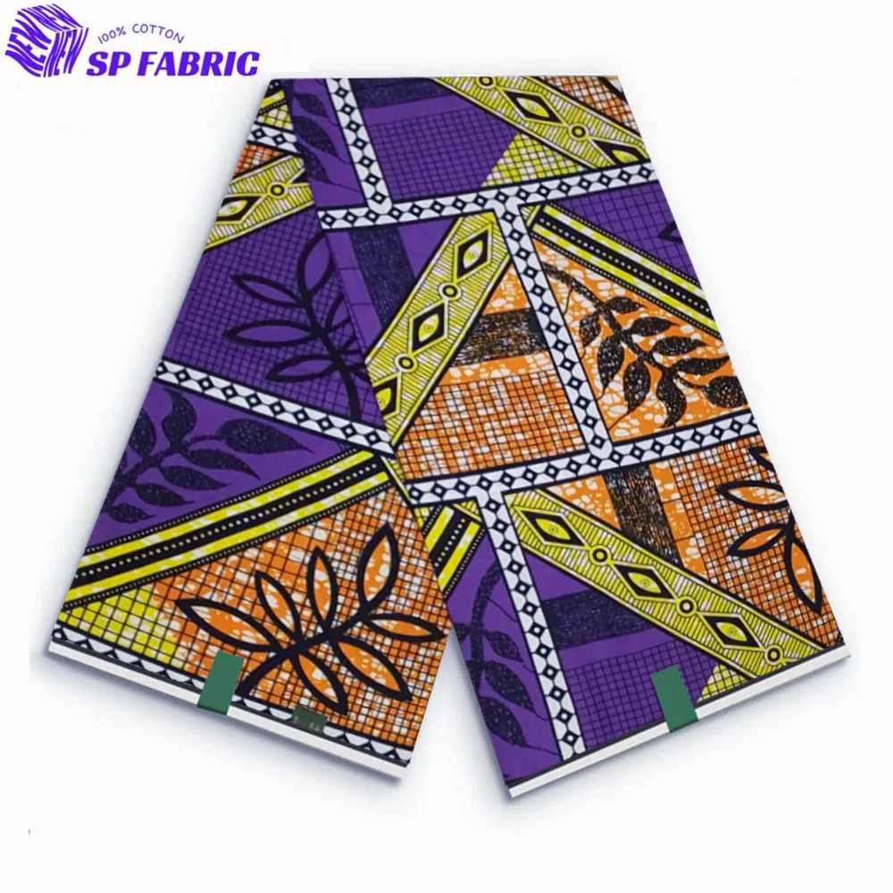 

African Wax Fabric 100% Original Super Fabric 6yards Nigerian Fabric Ankara Block Prints Batik Dutch Fabric For Wedding VL-78