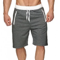 hot%ef%bc%81men shorts contrast color zipper pockets summer drawstring knee length pants streetwear