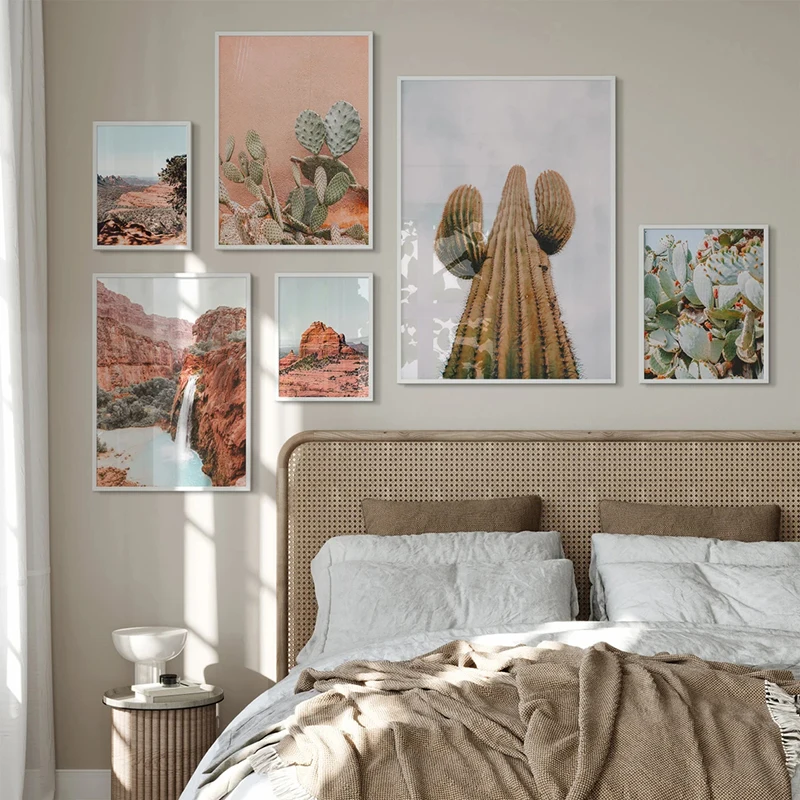 Аризона пустыня большой кактус пейзаж фотография печатная стена искусство