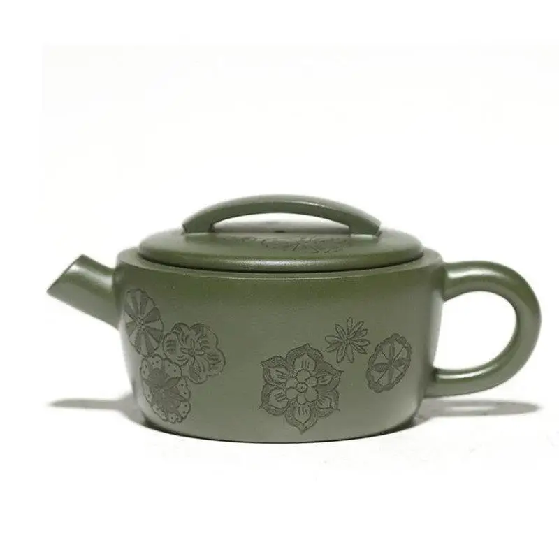 

130ml Chinese Yixing Purple Clay Teapots Handmade Tea Pot Raw Ore Green Mud Beauty Kettle Famous Artists Zisha Tea Set Teaware