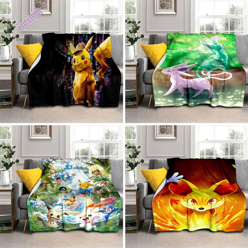 

Pokemon Pikachu Anime Blanket Cover Sofa Cartoon Blankets for Kids Children Ultra-Soft Bed Sheet Warm Bedspread Bedding Decor