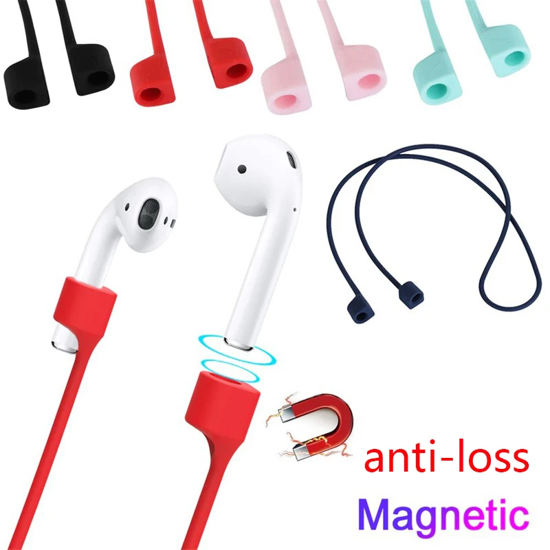 

Soft Silicone Anti Lost Magnetic Rope Earphones for i7 i12 Airpods 1 2 3 Air Pods Pro Bluetooth Wireless Headphone Earbuds Strap