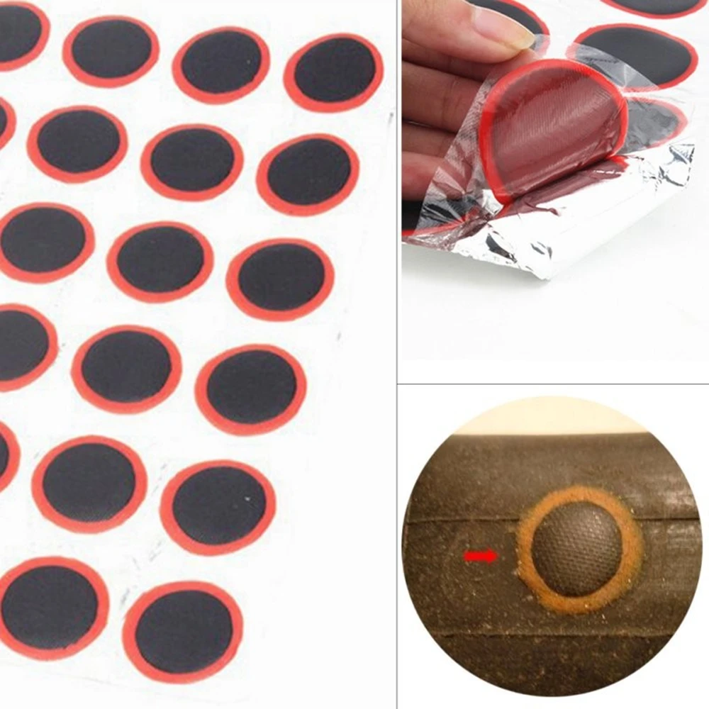 

48pcs Rubber Puncture Patches Bicycle Tire Tyre Tube Repair Cycle Patch Kit No Glue Bicycle Inner Tube Puncture Repair Tools