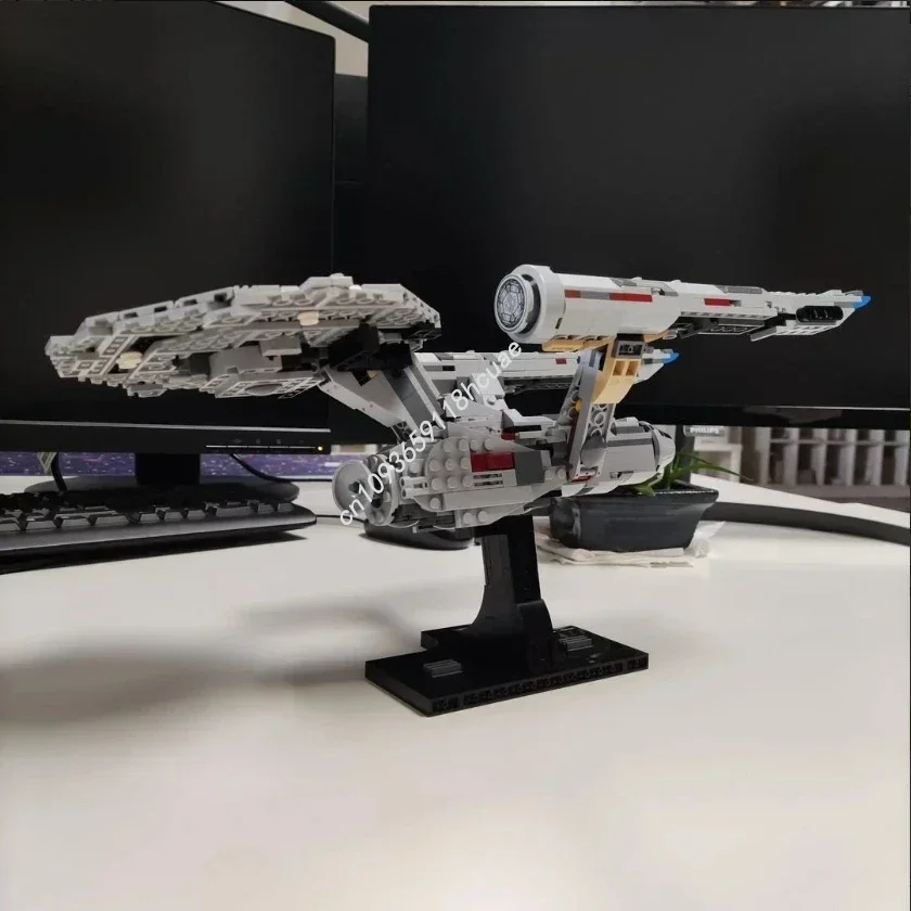 Фото 729 шт. USS Enterprise NCC-1701 модель миди-масштаба Moc строительные блоки кирпичи Diy космический корабль креативная сборка развивающая игрушка в подарок №5