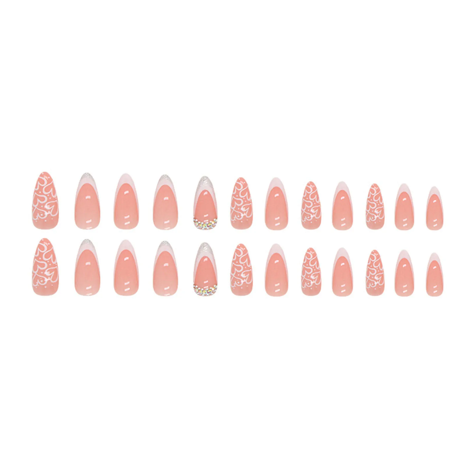 

Минималистичные французские накладные ногти с блестками, безвредные экологически чистые многоразовые полимерные накладные ногти для начинающих, декоративные ногти для практики