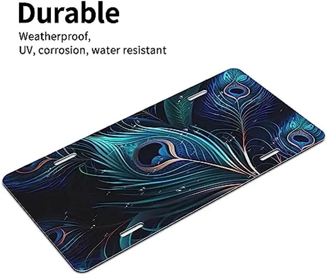 Чехол для номерного знака с павлиньими перьями крутой павлин алюминиевые