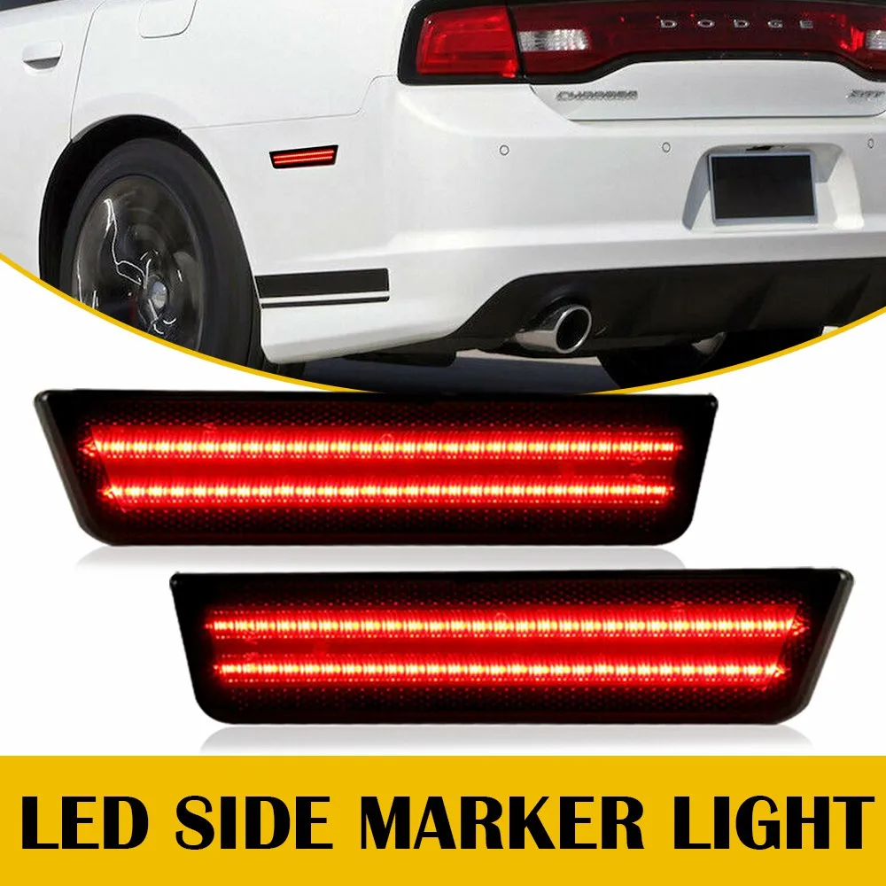 For Dodge Challenger 2008 2009 2010 2011 2012 2013 2014 Car Front Rear Bumper LED Side Marker Light Red Yellow Lamp Accessories