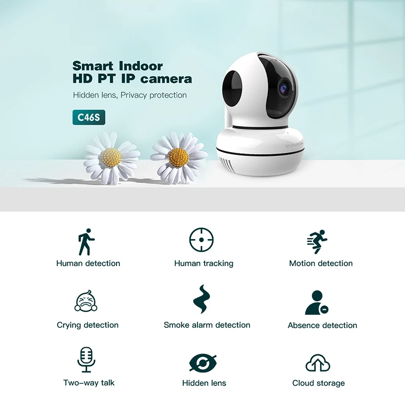 

Vstarcam 2023 C46S 2MP Home Security IP Camera IR Two Way Audio Wireless Camera 1080P Night Vision CCTV WiFi Camera Baby Monitor