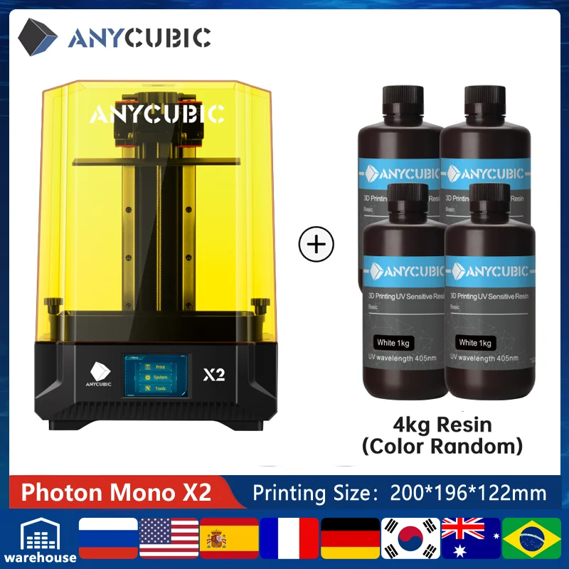 

ANYCUBIC Photon Mono X2 3D Printer 9.1 Inch 4K Monochrome LCD Build Volume UV Resin Printers 60mm/h High Speed SLA impresora 3d