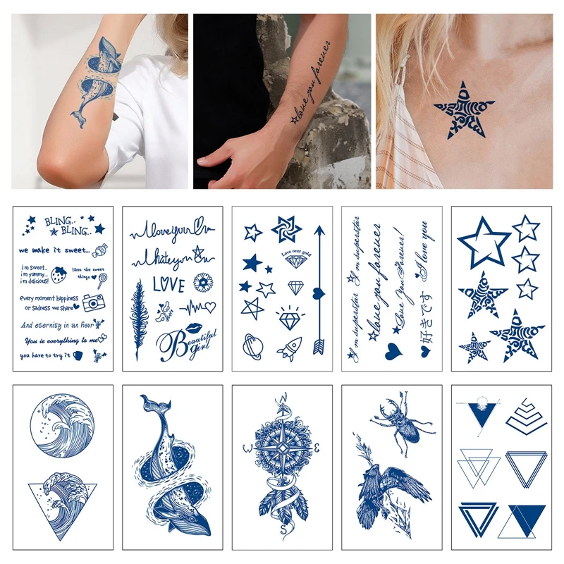 

Водостойкие временные тату-наклейки с чернилами, временные татуировки-бабочки, временные татуировки для женщин и мужчин