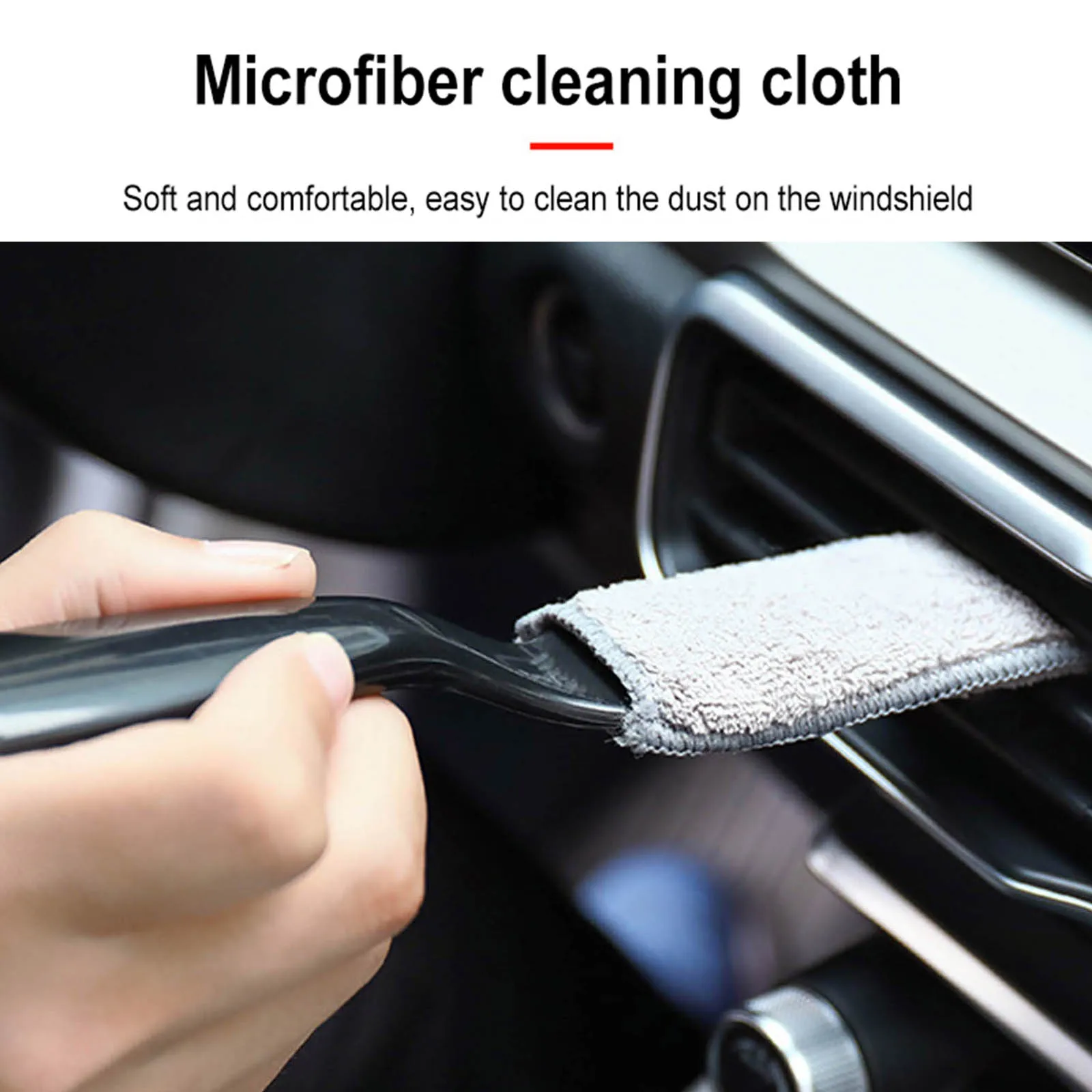 

Double Head Cleaning Brush Car Cleaning Tools Super Soft Fibrous Hair Coral Fleece No Scratch Car Air Vent Slit Brush Washable