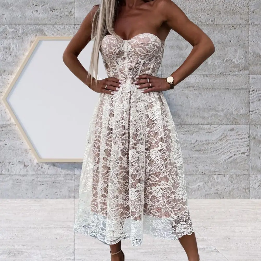 

Off Shoulder Eye-catching Party Sexy Tube Top Push-Up Dress Women Apparel for Lady