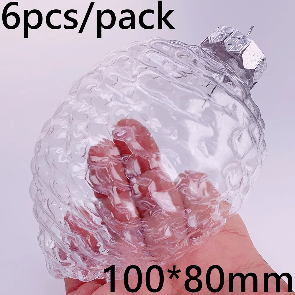 Пластиковые прозрачные овальные шары для декора 6 шт.