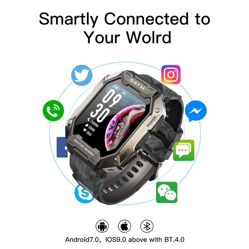 Новинка 2022 мужские умные часы для плавания спортивные Смарт-часы глубина 50 м