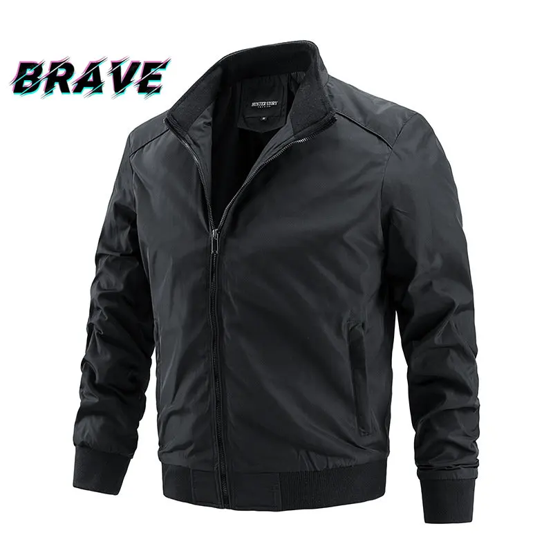 

Spring and Autumn Men's Thin Jacket Casual Fashion Loose Coat Men Standing Collar Solid Plus Size 5XL Casaco Masculino Chaqueta