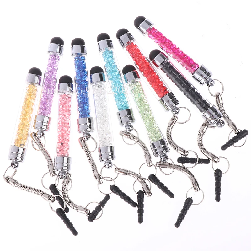 

100 шт., стилус для планшетов, разъем для наушников, планшетов, сенсорный экран, мини-экран со стразами, 3,5 мм