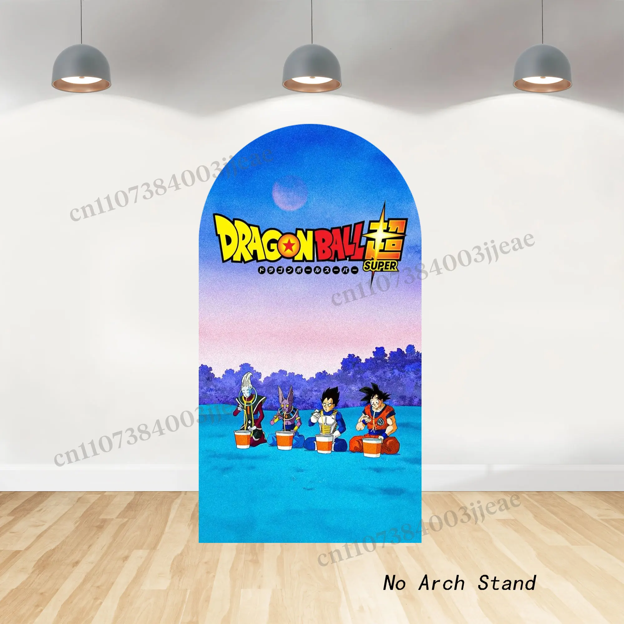 Фото Фон для детского дня рождения с Гоку из Dragon Ball, украшение для вечеринки, баннер для малышей, сине-оранжевый, с изображением Сайянов №2