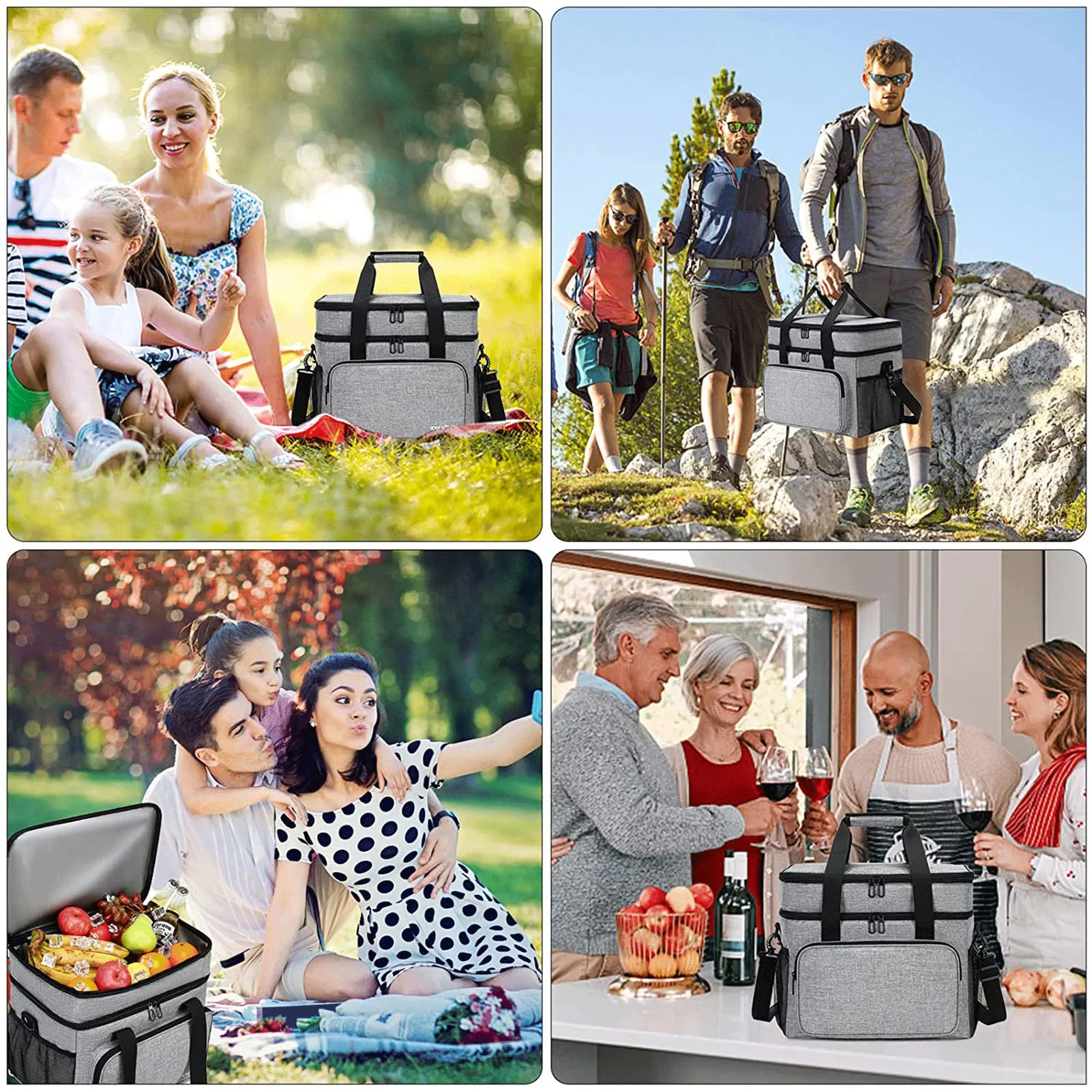 

Insulated Lunch Bag Insulated Lunch Bag Dual Compartment Lunch Bag For Outdoor Picnic Camping Leak-Proof And Waterproof Grey