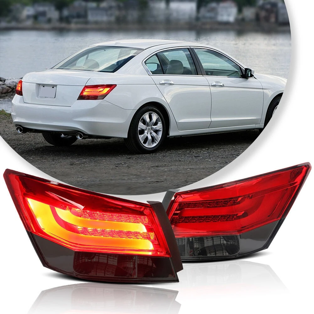 Фото 2 шт. красные светодиодные задние фонари с линзами для HONDA ACCORD для седана 2008-2012, всепогодные фонари и улучшение безопасности вашего автомобиля №1