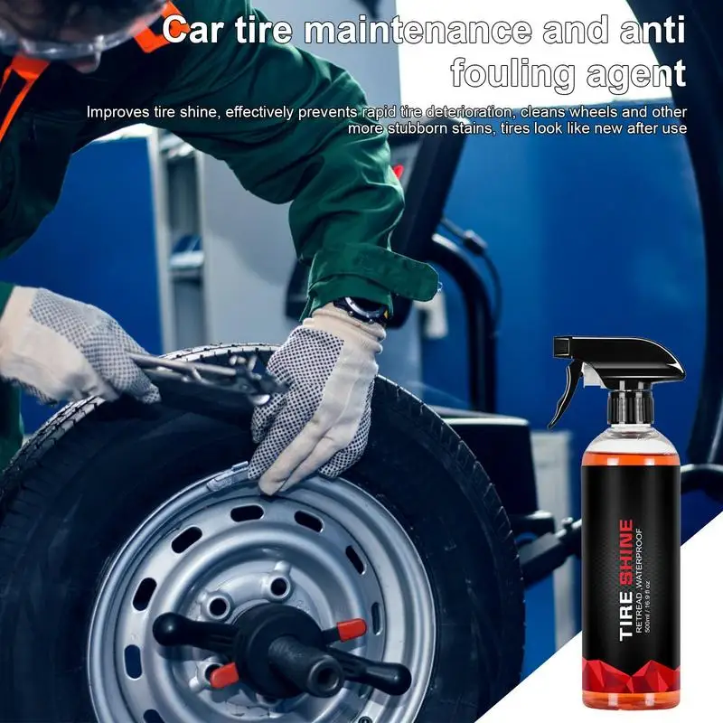 

500ml Tire Shine Spray Car Tire Blackening Ceramic Coating Spray Liquid Refurbishing Agent Auto Washing Accessories Spraying Wax