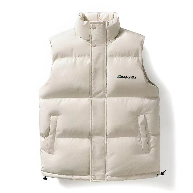 

White Vest Discovery Men Slim Fit printing Sleeveless Puffer Jackets Autumn and winter Casual Waistcoat Men Warm Coat 2023