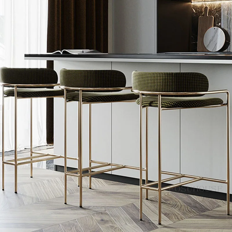 

Scandinavia Wrought Iron Bar Chairs Retro Designer Relaxing Luxury Household Dining Room Bar Chair Design Kitchen Furniture HY